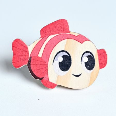 Handmade Pine Wood Fish Knob for Kids Furniture